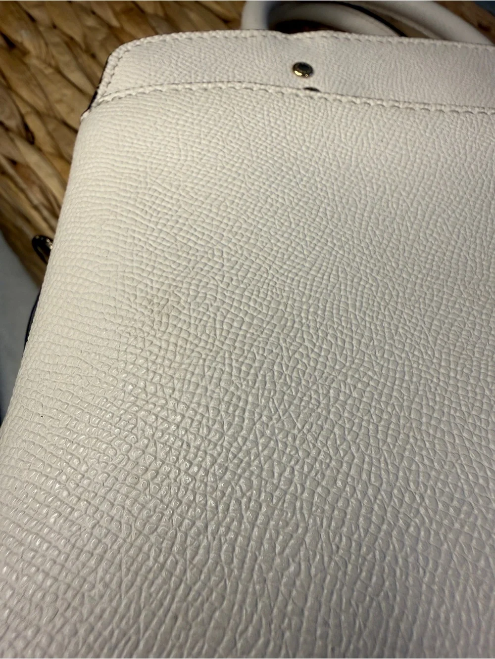 Coach Lillie Carryall in Chalk Crossgrain Leather - Structured Satchel